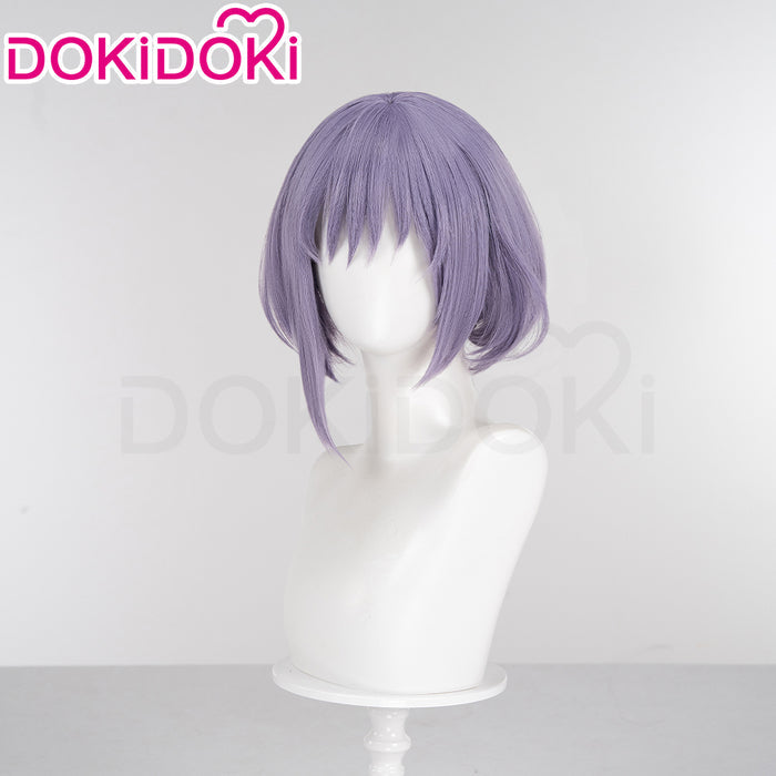 【Ready For Ship】DokiDoki Anime BanG Dream! Cosplay Yuutenji Nyamu Wig Short Curly Purple Hair Yuutenji Nyamu Ave Mujica