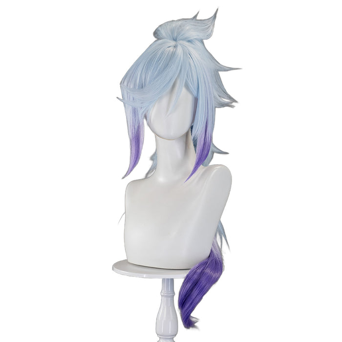 【Ready For Ship】DokiDoki Anime Cosplay Kneesoocks Cosplay Wig Long Straight Light Blue Purple Highlights Hair