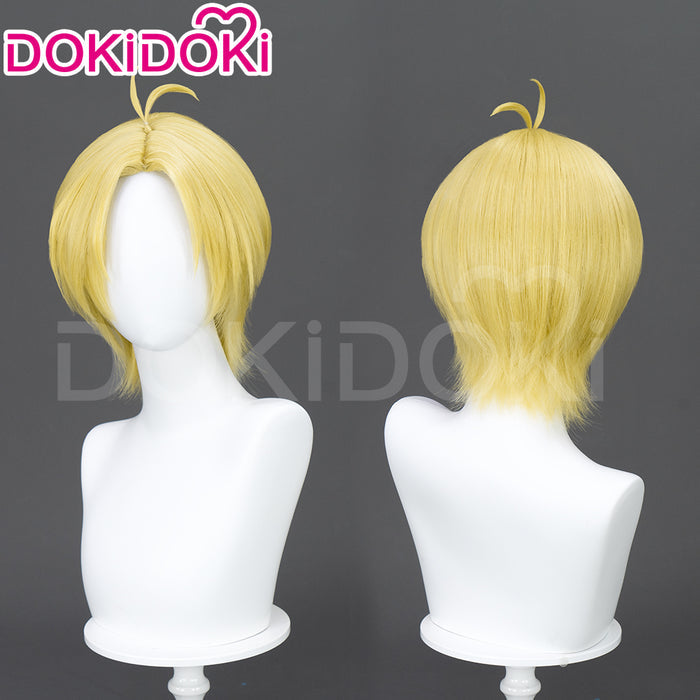 【Ready For Ship】DokiDoki Anime Cosplay Wig Short Yellow Wig Center Parted Wig