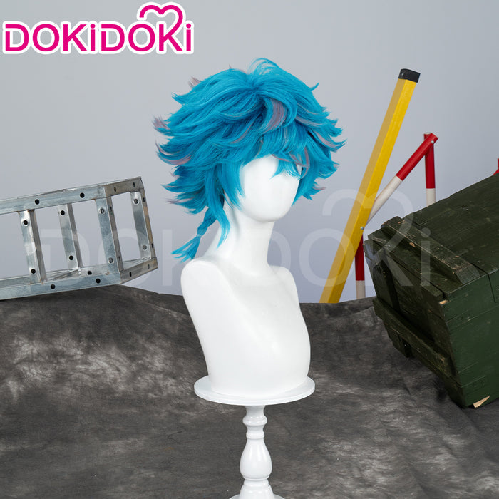【Ready For Ship】DokiDoki Anime Wig Little Girl Wig Short Curl Blue Hair Small Braids