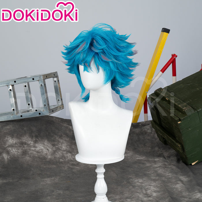 【Ready For Ship】DokiDoki Anime Wig Little Girl Wig Short Curl Blue Hair Small Braids