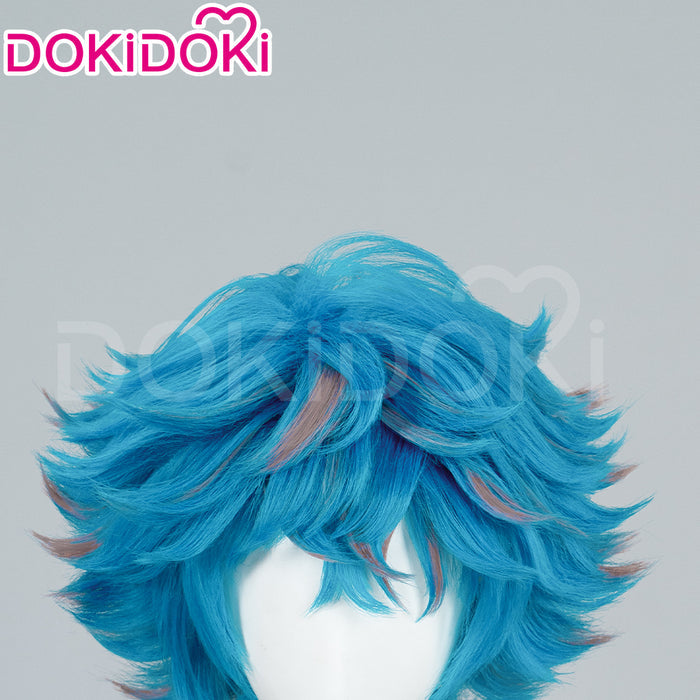 【Ready For Ship】DokiDoki Anime Wig Little Girl Wig Short Curl Blue Hair Small Braids
