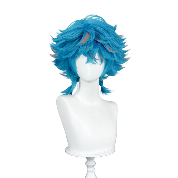 【Ready For Ship】DokiDoki Anime Wig Little Girl Wig Short Curl Blue Hair Small Braids