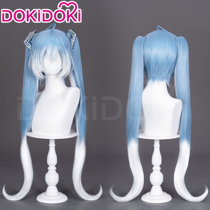 【Ready For Ship】DokiDoki Cosplay Wig Long Curly Blue Gradient White Hair Twin ponytails Symphony 2025 10th Anniversary