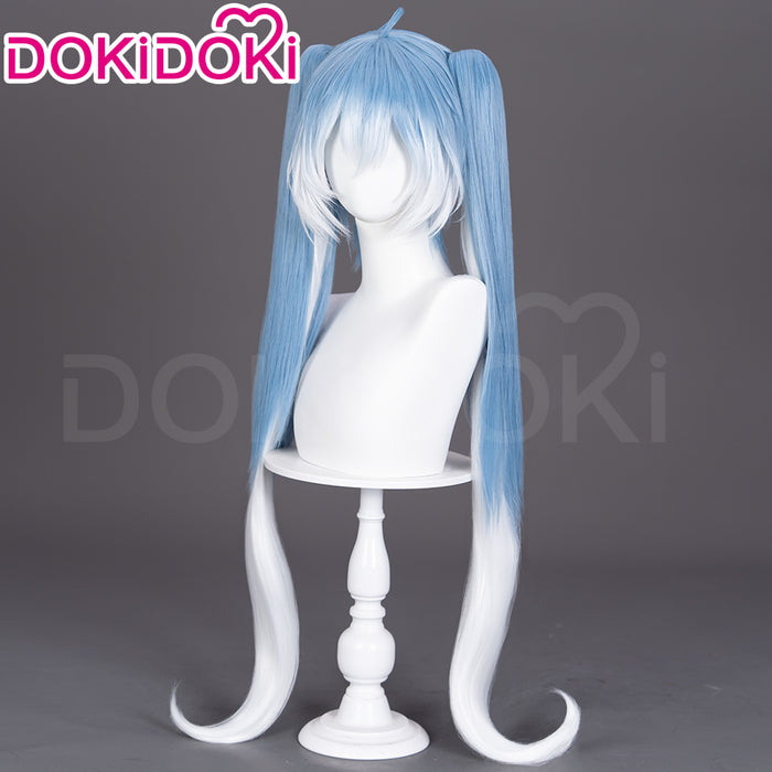 【Ready For Ship】DokiDoki Cosplay Wig Long Curly Blue Gradient White Hair Twin ponytails Symphony 2025 10th Anniversary
