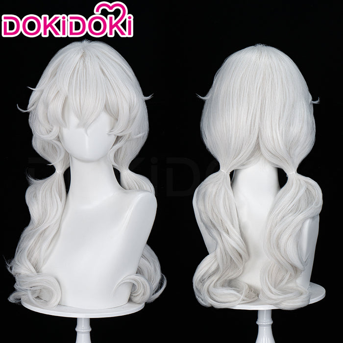 【Ready For Ship】DokiDoki Game Cosplay Hello Charlotte Charlotte Wiltshire Wig Curly White Wig Double Ponytail