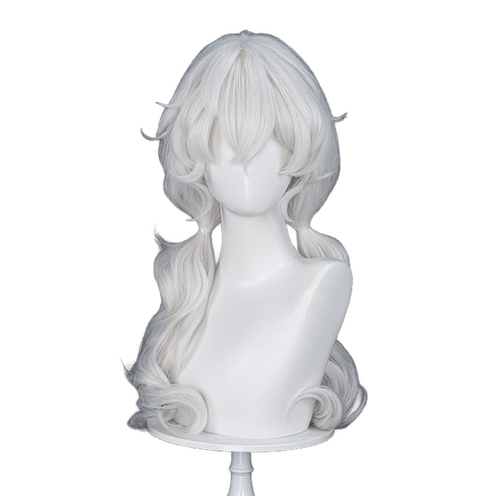 【Ready For Ship】DokiDoki Game Cosplay Hello Charlotte Charlotte Wiltshire Wig Curly White Wig Double Ponytail