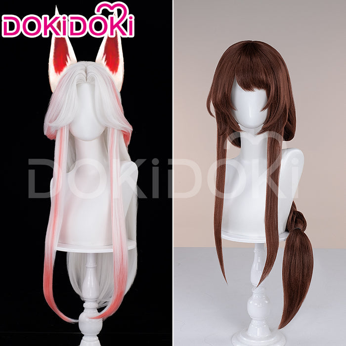【Ready For Ship】DokiDoki Game Cosplay Wig Long Brown Hair White