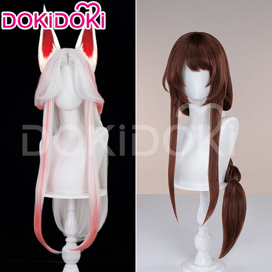 【Ready For Ship】DokiDoki Game Cosplay Wig Long Brown Hair White