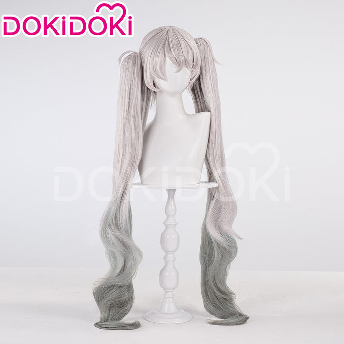 【Ready For Ship】DokiDoki Game Cosplay Wig Long Curly Silver Grey Gradient Hair Nightchord at 25:00
