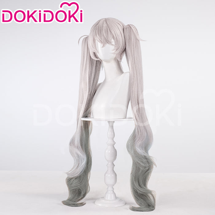 【Ready For Ship】DokiDoki Game Cosplay Wig Long Curly Silver Grey Gradient Hair Nightchord at 25:00