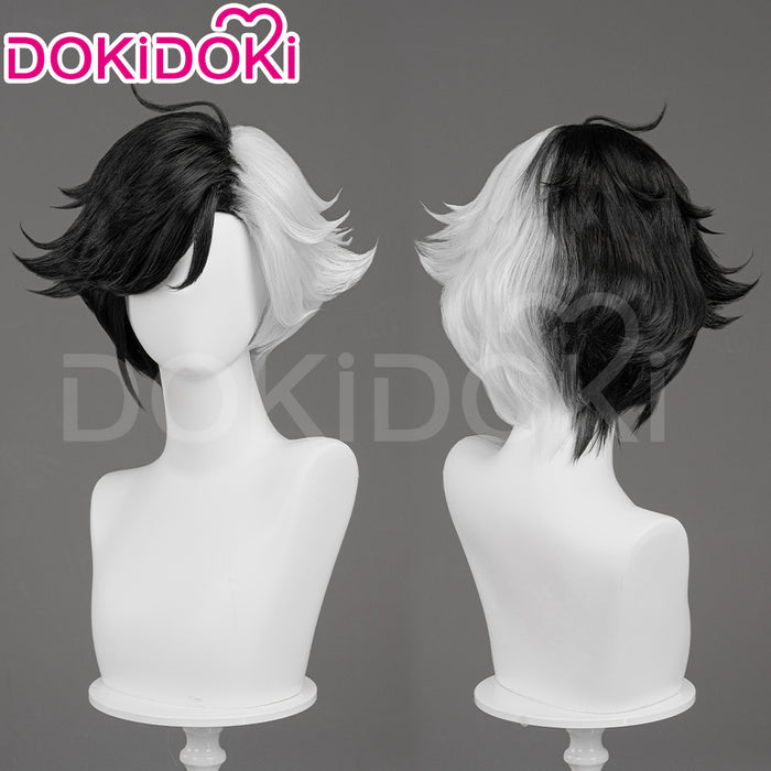 【Ready For Ship】DokiDoki Game Cosplay Wig Short Black White Purple Pink Hair