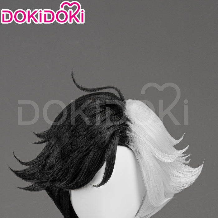 【Ready For Ship】DokiDoki Game Cosplay Wig Short Black White Purple Pink Hair