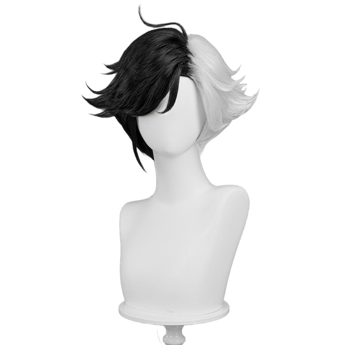 【Ready For Ship】DokiDoki Game Cosplay Wig Short Black White Purple Pink Hair