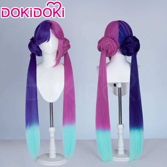 【Ready For Ship】DokiDoki Game Cosplay Wig Short Black White Purple Pink Hair