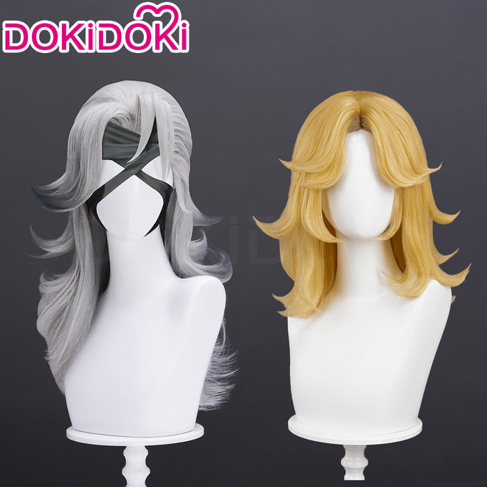 【Ready For Ship】Dokidoki Game Cosplay Woman Wig Mid-length Yellow Silver Hair Malice Skin