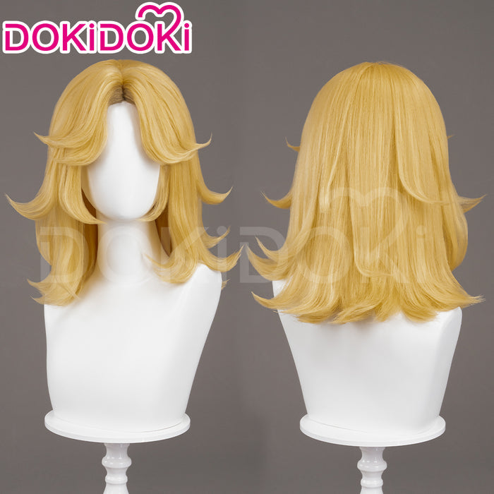 【Ready For Ship】Dokidoki Game Cosplay Woman Wig Mid-length Yellow Silver Hair Malice Skin