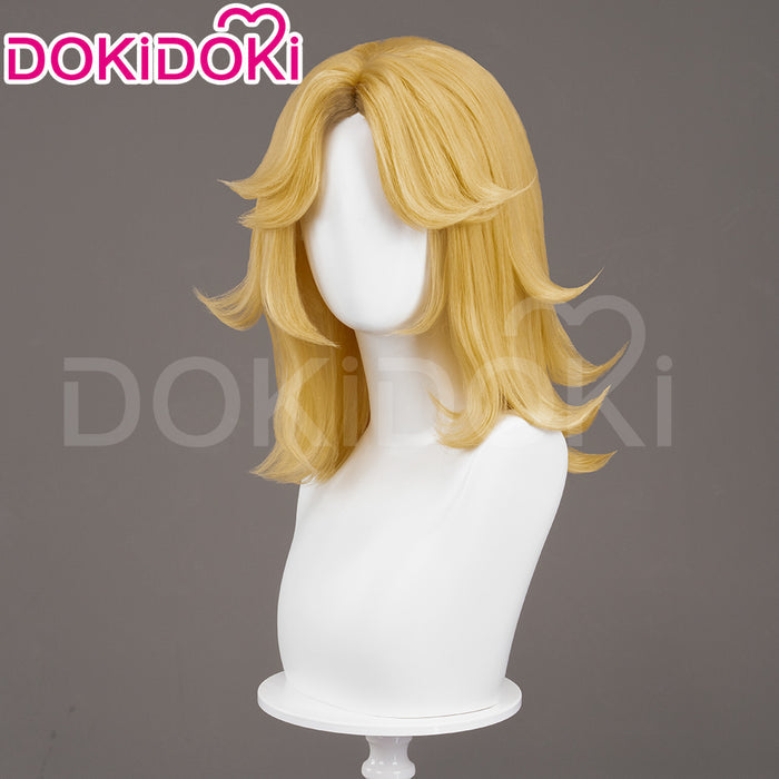 【Ready For Ship】Dokidoki Game Cosplay Woman Wig Mid-length Yellow Silver Hair Malice Skin