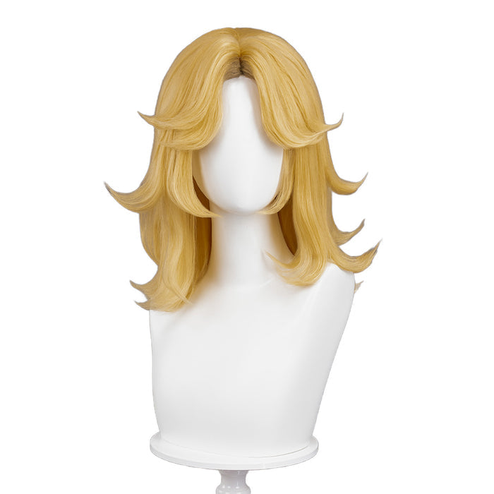 【Ready For Ship】Dokidoki Game Cosplay Woman Wig Mid-length Yellow Silver Hair Malice Skin