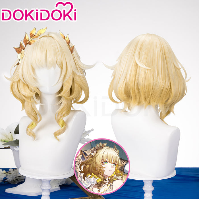 【Ready For Ship】DokiDoki Game Honkai: Star Rail Cosplay Aglaea Wig Short Golden Trichiasis Hair