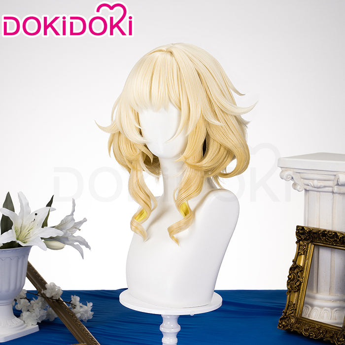【Ready For Ship】DokiDoki Game Honkai: Star Rail Cosplay Aglaea Wig Short Golden Trichiasis Hair