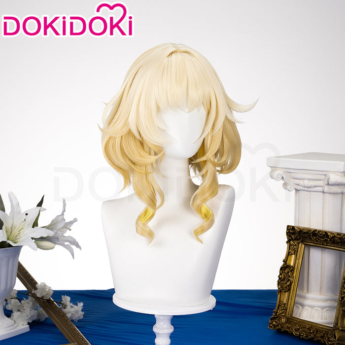 【Ready For Ship】DokiDoki Game Honkai: Star Rail Cosplay Aglaea Wig Short Golden Trichiasis Hair