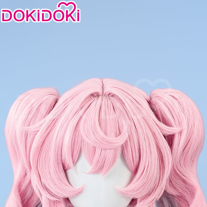 【Ready For Ship】DokiDoki Game Honkai: Star Rail Cosplay Hyacine Wig Long Curly Pink Blue Gradient Hair Twin Ponytails
