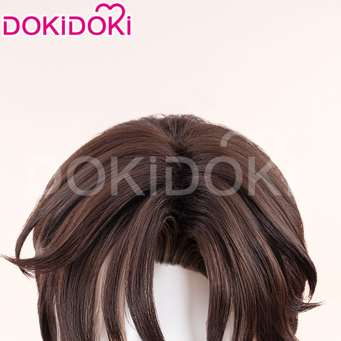 【Ready For Ship】DokiDoki Game Honkai: Star Rail Cosplay Mr. Reca Wig Short Curly Brown Hair