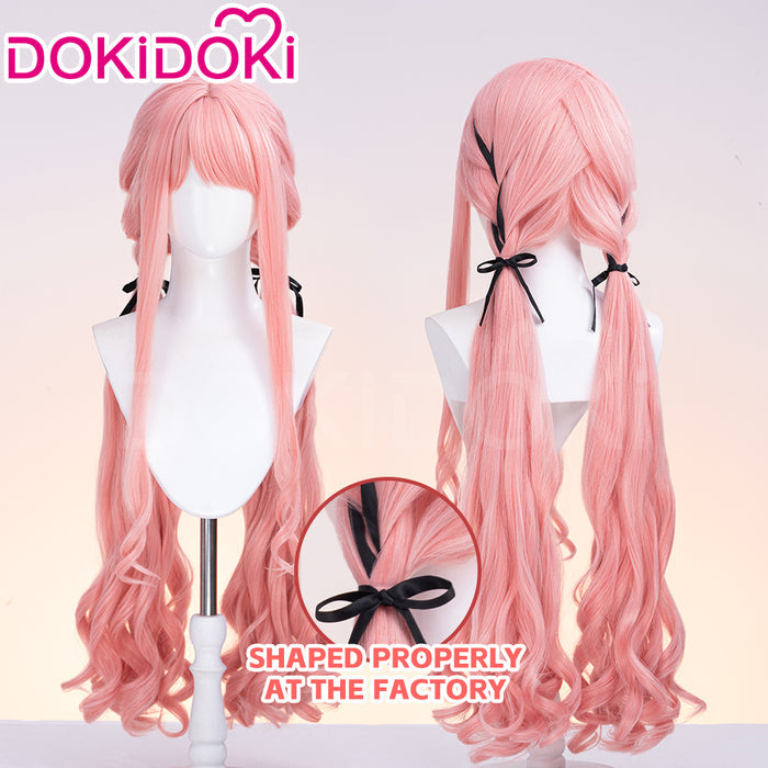 【Ready For Ship】DokiDoki Game Infinity Nikki Cosplay Nikki Wig Long Curly Pink Silver Hair Double Ponytail Floral Memory / Distant Memory / Breezy Tea Time
