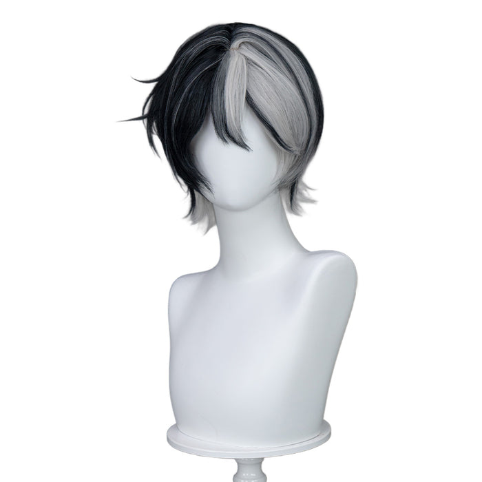【Ready For Ship】DokiDoki Game Infinity Nikki Cosplay Tan Youyou Wig Short Straight Black White Hair Tanyouyou Tanyoyo