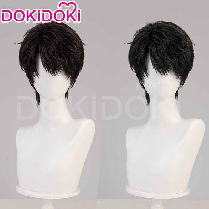 【Ready For Ship】DokiDoki Game Love And Deepspace Cosplay Caleb Wig / Necklace / Bracelet Short Straight Black Brown Hair Mullet Cosmic Horizon Wolf Cut