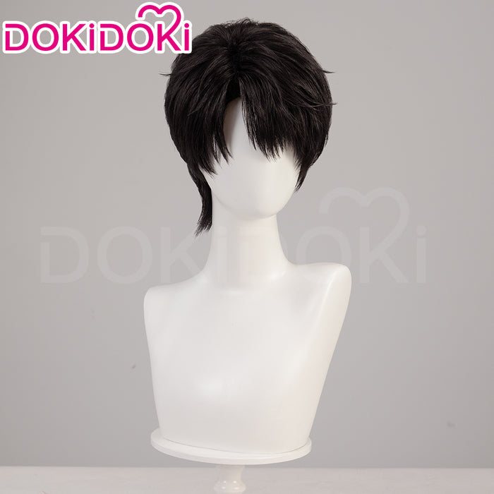 【Ready For Ship】DokiDoki Game Love And Deepspace Cosplay Caleb Wig / Necklace / Bracelet Short Straight Black Brown Hair Mullet Cosmic Horizon Wolf Cut