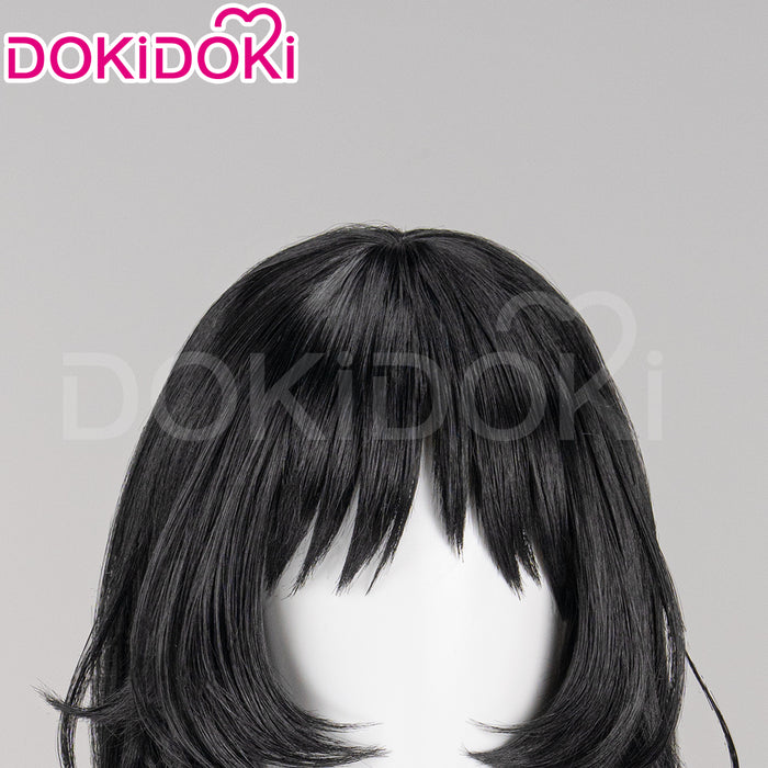 【Ready For Ship】DokiDoki Game Mouthwashing Cosplay Anya Wig Long Straight Black Hair