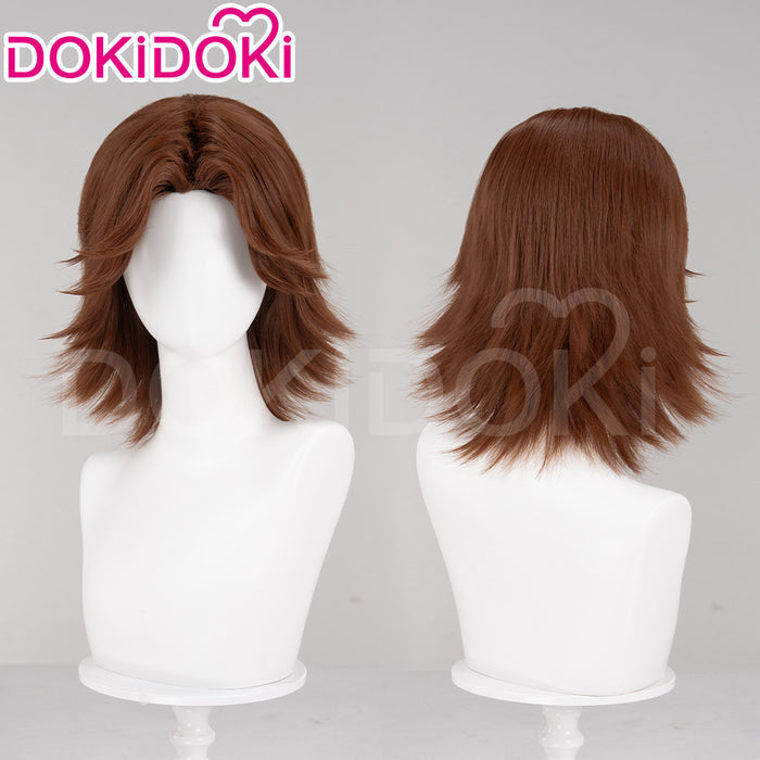 【Ready For Ship】DokiDoki Game Mouthwashing Cosplay Daisuke Wig Short Straight Middle Part Brown Hair