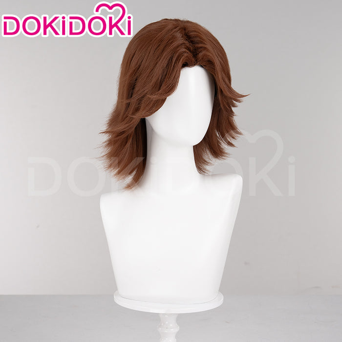 【Ready For Ship】DokiDoki Game Mouthwashing Cosplay Daisuke Wig Short Straight Middle Part Brown Hair