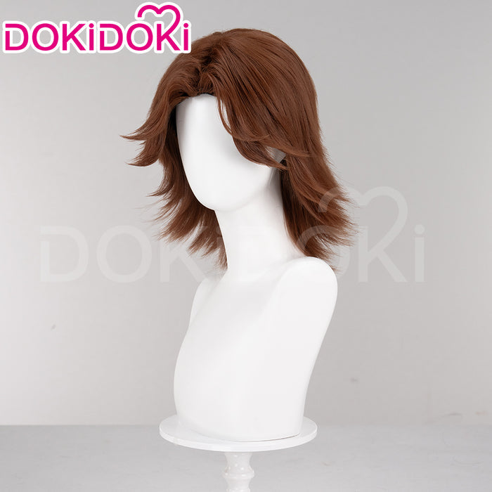 【Ready For Ship】DokiDoki Game Mouthwashing Cosplay Daisuke Wig Short Straight Middle Part Brown Hair