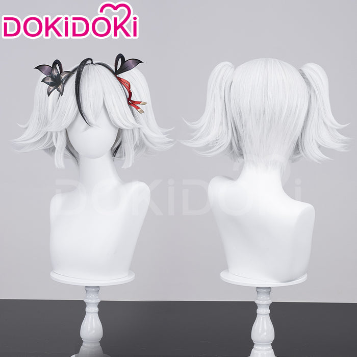 【Ready For Ship】DokiDoki Game Wuthering Waves Cosplay Camellya Wig / Ear Clips Short Straight White Black Hair