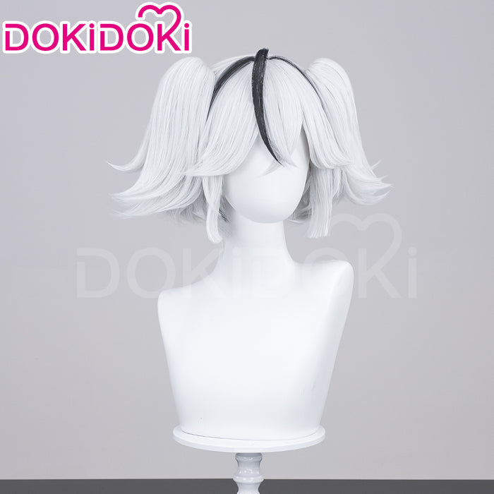 【Ready For Ship】DokiDoki Game Wuthering Waves Cosplay Camellya Wig / Ear Clips Short Straight White Black Hair
