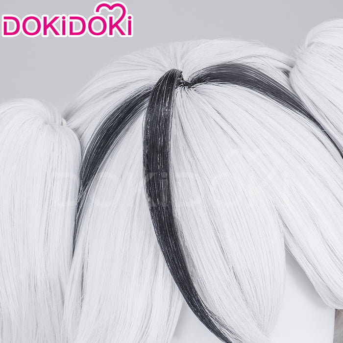 【Ready For Ship】DokiDoki Game Wuthering Waves Cosplay Camellya Wig / Ear Clips Short Straight White Black Hair