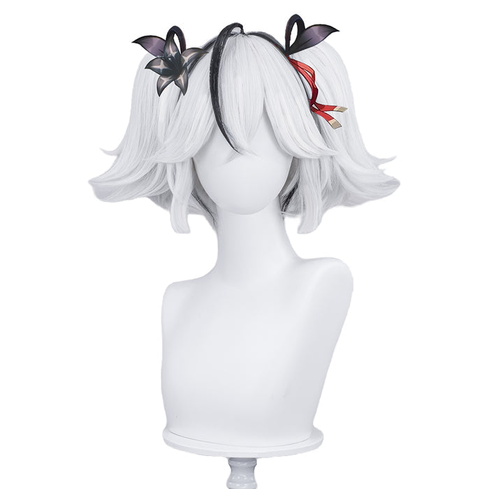【Ready For Ship】DokiDoki Game Wuthering Waves Cosplay Camellya Wig / Ear Clips Short Straight White Black Hair