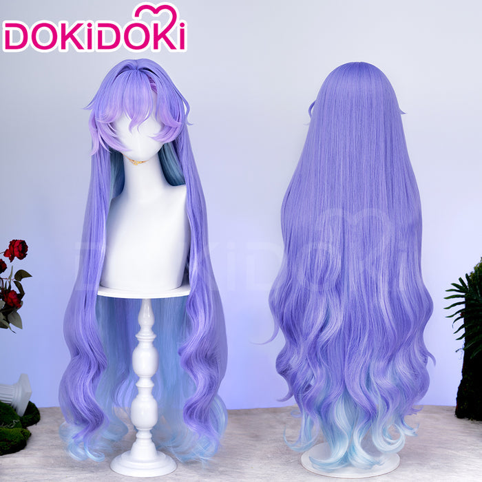【Ready For Ship】DokiDoki Game Wuthering Waves Cosplay Cantarella Wig Long Curly Purple Blue Gradient Hair