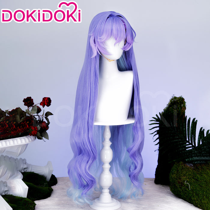【Ready For Ship】DokiDoki Game Wuthering Waves Cosplay Cantarella Wig Long Curly Purple Blue Gradient Hair