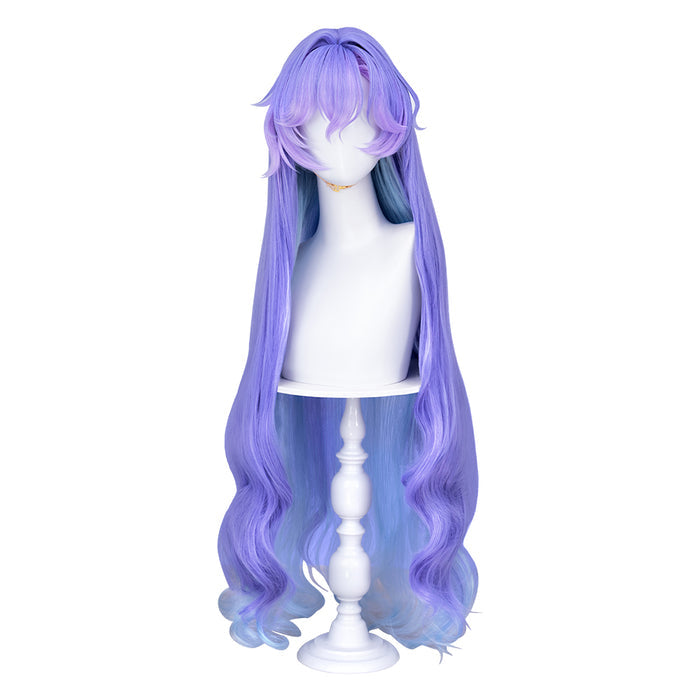 【Ready For Ship】DokiDoki Game Wuthering Waves Cosplay Cantarella Wig Long Curly Purple Blue Gradient Hair