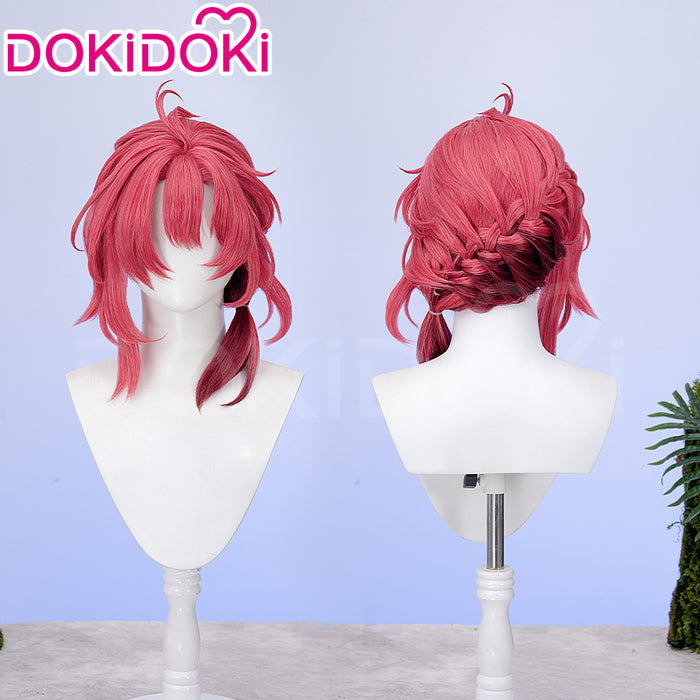 【Ready For Ship】DokiDoki Game Wuthering Waves Cosplay Ciaccona Wig Short Curly Red Hair / Hair Accessory
