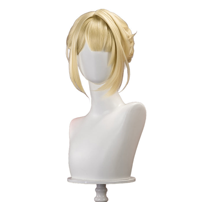 【Ready For Ship】DokiDoki Game Zenless Zone Zero Cosplay Evelyn Wig Short Straight Blonde Hair ZZZ Evelyn Chevalier