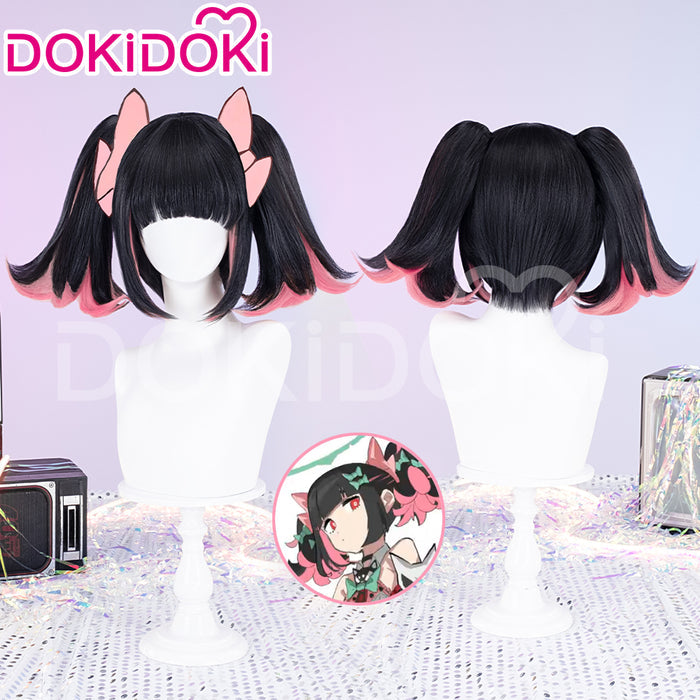 【Ready For Ship】DokiDoki Game Zenless Zone Zero Cosplay Nangong Yu Wig Angels of Delusion Short Straight Black Pink Double Tail Hair  ZZZ Nan Gong Yu