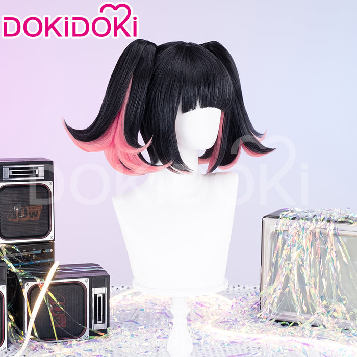 【Ready For Ship】DokiDoki Game Zenless Zone Zero Cosplay Nangong Yu Wig Angels of Delusion Short Straight Black Pink Double Tail Hair  ZZZ Nan Gong Yu
