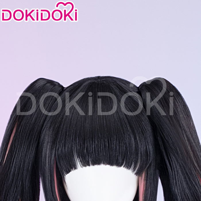 【Ready For Ship】DokiDoki Game Zenless Zone Zero Cosplay Nangong Yu Wig Angels of Delusion Short Straight Black Pink Double Tail Hair  ZZZ Nan Gong Yu