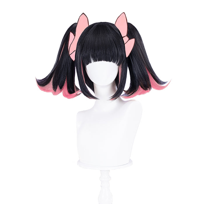【Ready For Ship】DokiDoki Game Zenless Zone Zero Cosplay Nangong Yu Wig Angels of Delusion Short Straight Black Pink Double Tail Hair  ZZZ Nan Gong Yu
