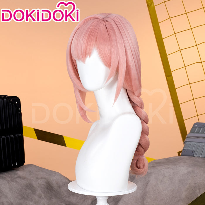 【Ready For Ship】DokiDoki Game Zenless Zone Zero Cosplay Tsukishiro Yanagi Wig Long Straight Pink Braid Hair ZZZ
